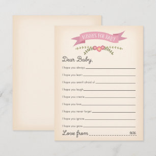 Deseos para el bebé - Tarjeta de juego Baby Shower