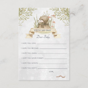 Deseos para el erizo del arbolado de la tarjeta el