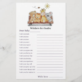 Deseos para la tarjeta de Baby Shower baby Cute Wo