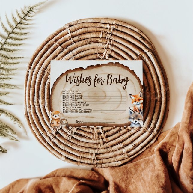 Deseos para la tarjeta de Baby Shower Baby Woodlan (Subido por el creador)