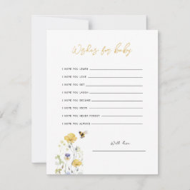 Deseos para la tarjeta de bebe de miel floral de f