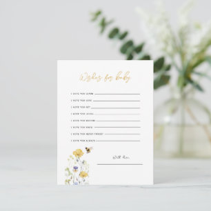 Deseos para la tarjeta de bebe de miel floral de f