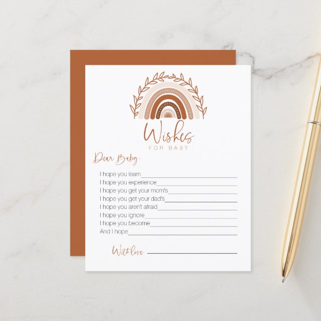 Deseos para la tarjeta de bebé, juego arco iris bo (Anverso/Reverso In Situ)