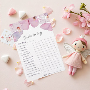 Deseos para la tarjeta de bebé - Whimsical Pink Fa