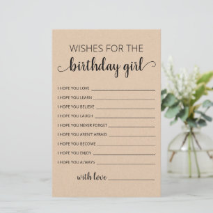 Deseos para la tarjeta de cumpleaños de la niña