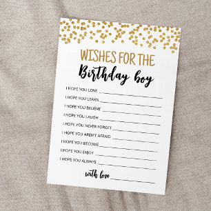 Deseos para la tarjeta de cumpleaños del niño