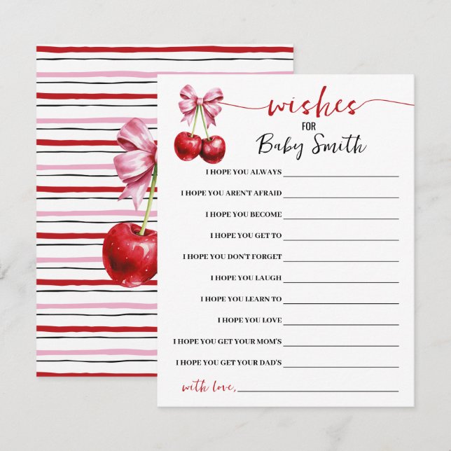 Deseos para la tarjeta de juego Baby Cherry Baby S (Anverso / Reverso)