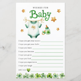 Deseos para la tarjeta de juego Baby Irish Baby Sh