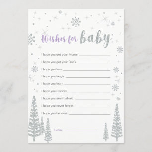 Deseos para tarjeta de bebé, juego Baby Shower Pur