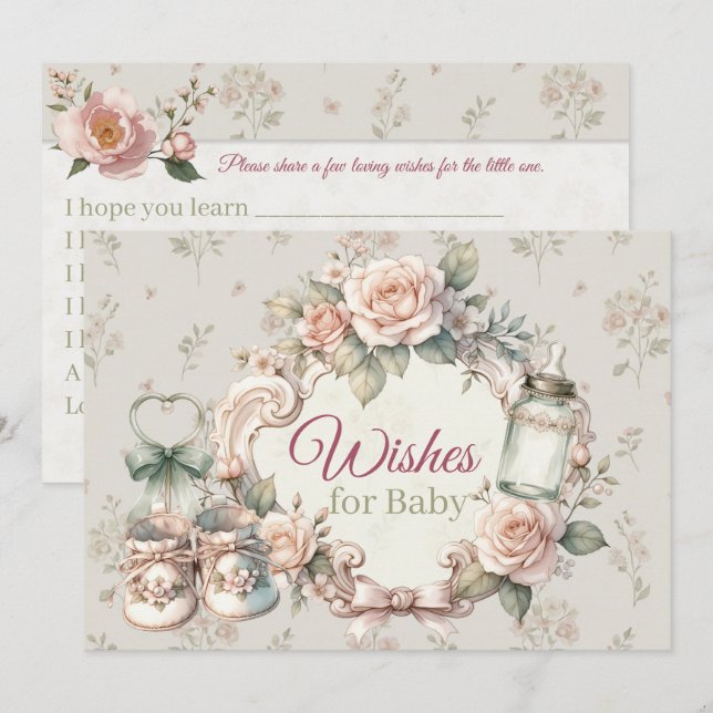 Deseos para Tarjeta de Invitación de Tarjeta de Be (Anverso / Reverso)