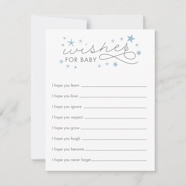 Deseos para tarjeta de juego de baby shower de beb (Anverso)
