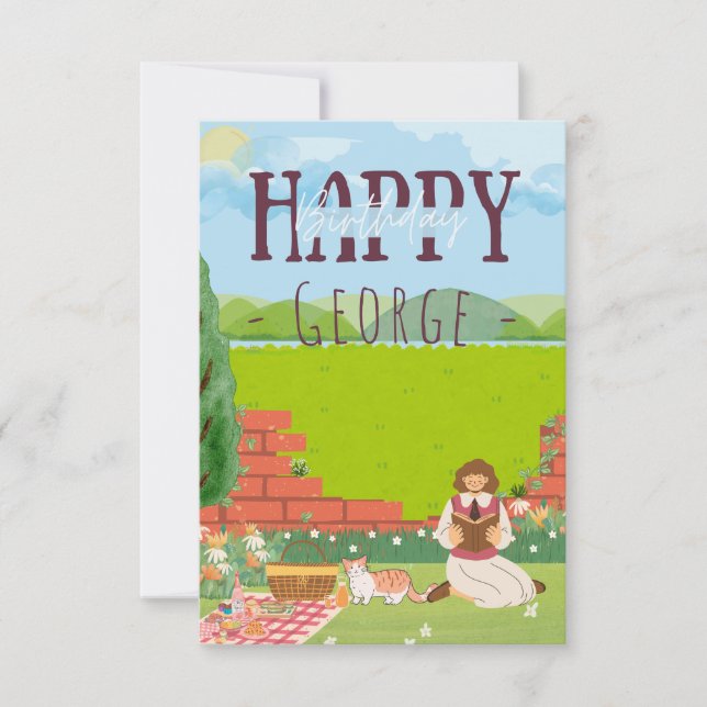 Deseos personalizados de cumpleaños para un gato b (Anverso)