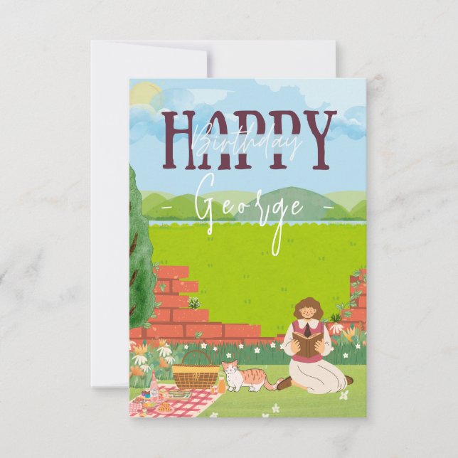 Deseos personalizados de cumpleaños para un gato b (Anverso)