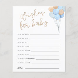 Deseos por Baby Blue Tan Balloons Tarjeta de Conse