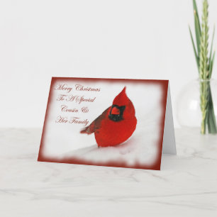Deseos primo y familia cardinales del navidad