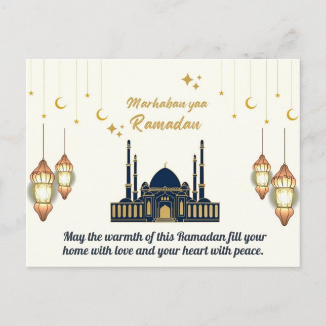 Deseos radiantes de Ramadán: una tarjeta postal si (Anverso)