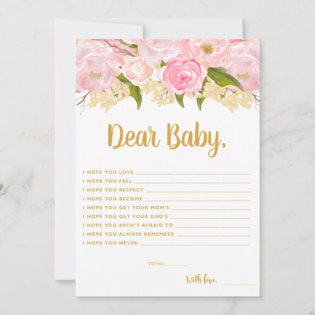 Deseos Rosa Y Oro De Las Tarjetas De Consejos Para (Reverso)