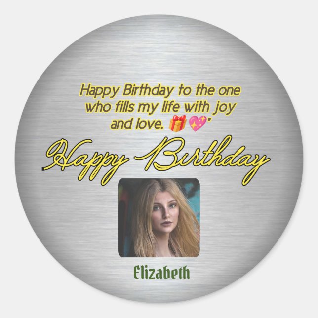 Deseos sinceros: Pegatina del amor de cumpleaños f (Anverso)