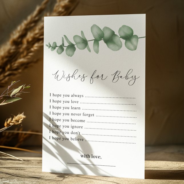 Deseos verdes para la tarjeta Baby Shower (Subido por el creador)