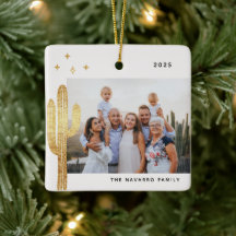 Desert Bohemio Cactus Foto Ornamento cerámico