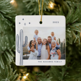 Desert Bohemio Cactus Foto Ornamento cerámico