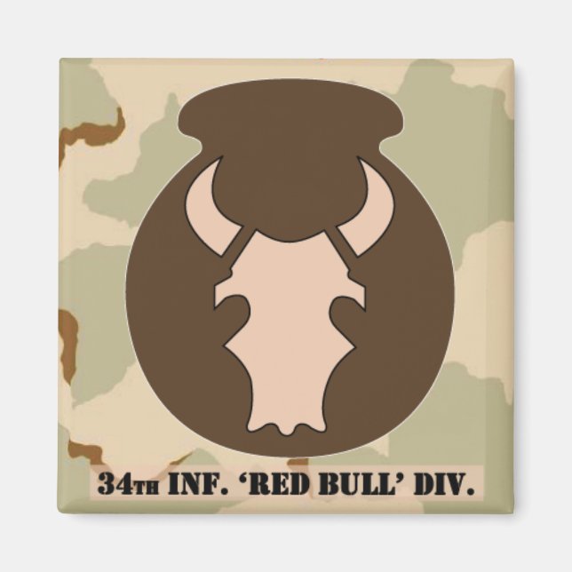 Desert Bull DCU emblema de 2x2 imán con camo (Frente)