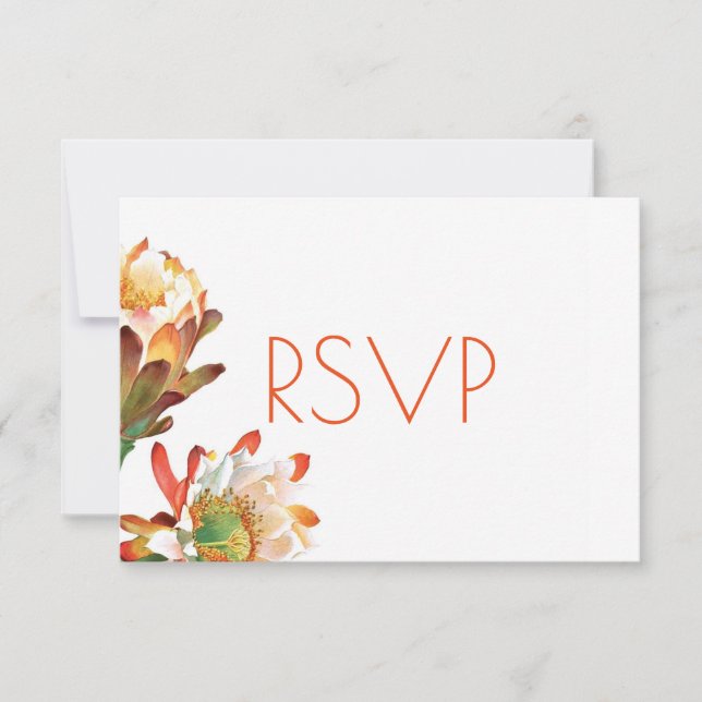 Desert Cactus Flower Wedding RSVP (Anverso)
