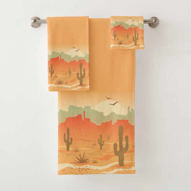 Desert Cactus Southwest Design Tower Set (In situ)