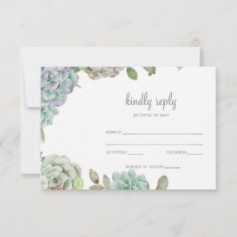 Desert Cactus Succulents Wedding rsvp
