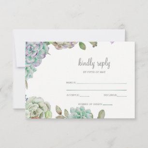 Desert Cactus Succulents Wedding rsvp