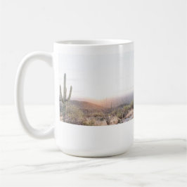 Desert Cactus Sunset, taza de café de Arizona