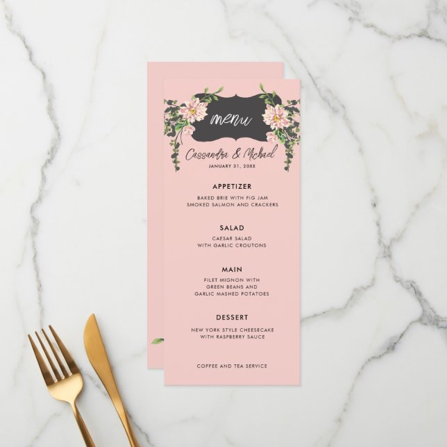 Desert Desert Bloom Menú Boda de 4 platos (Anverso/Reverso In Situ)