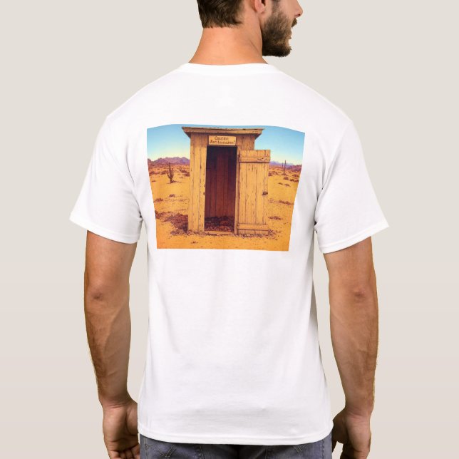 Desert Outhouse hombres camiseta blanca atrás (Reverso)