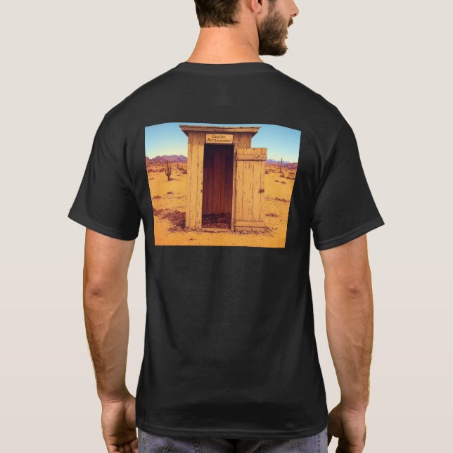 Desert Outhouse hombres camiseta negra (Reverso)