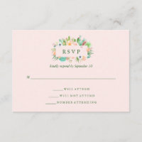 Desert Pink Succulum Wedding RSVP