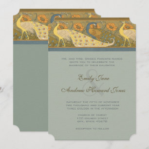 Desfile Art Nouveau Peacock Invitación a la boda