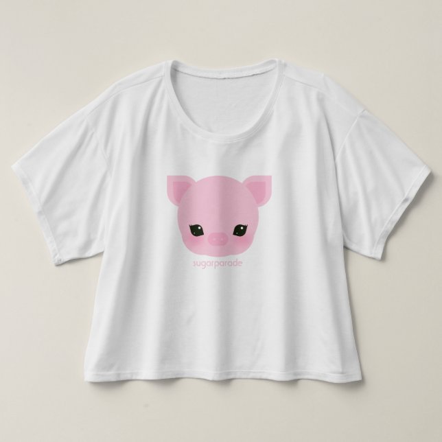 desfile de azúcar Buta-chan Women's Crop Top (Diseño del anverso)