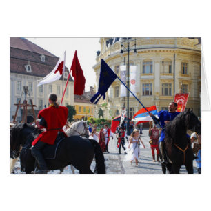 Desfile de caballeros medievales en Sibiu