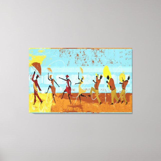 Desfile de Mardi Gras sobre lienzo envuelto (Anverso)