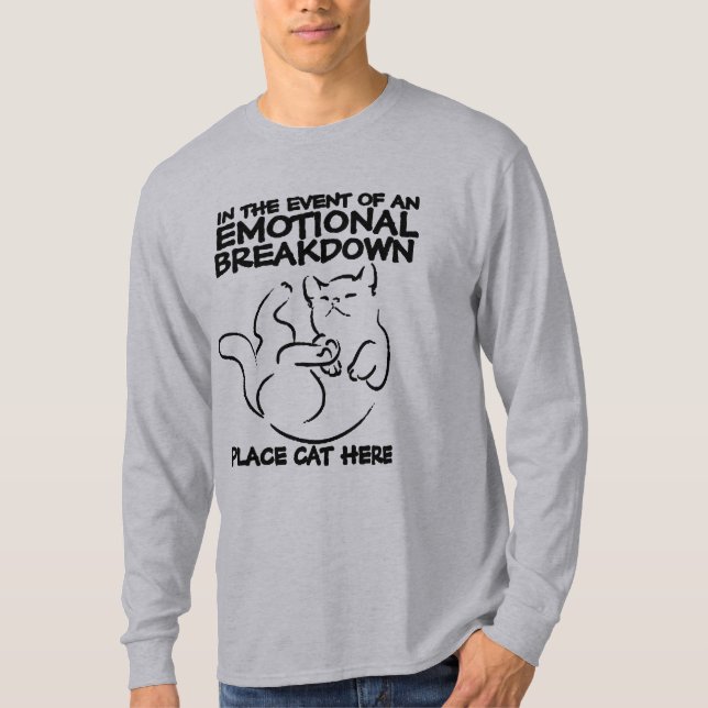Desglose emocional Colocar Cat Aquí Camiseta (Anverso)