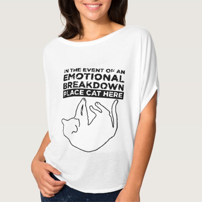 Desglose emocional Colocar Cat Aquí Camiseta (Anverso)