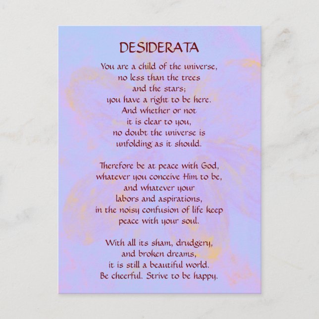 DESIDERATA Cambiando la postal de la margarita (Anverso)