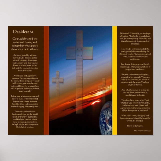 DESIDERATA cruza a Posters de la Tierra (Frente)