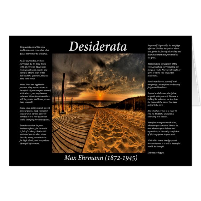 Desiderata del océano y una pasarela de madera (Anverso (Horizontal))