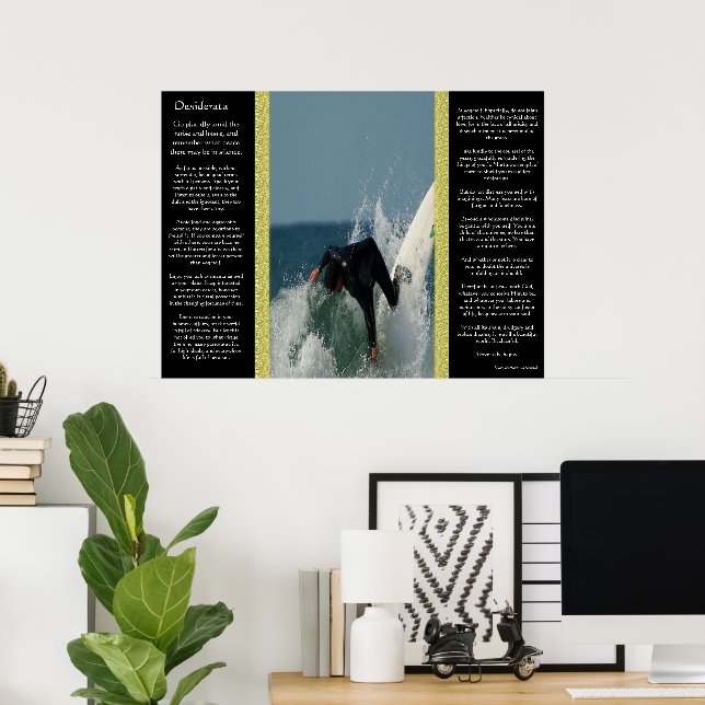 Desiderata Falling Surfer Posters (Oficina en casa)