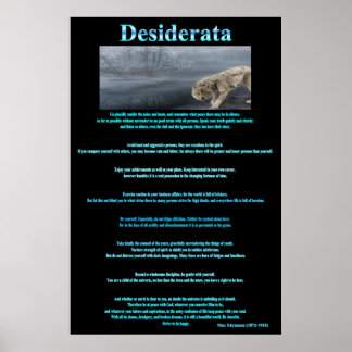 Desiderata Gray Wolves Bebe Posters