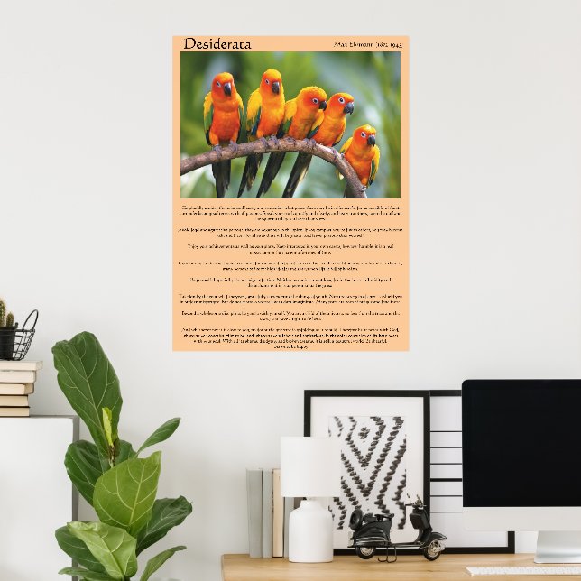 Desiderata naranja y Posters canarios verdes (Oficina en casa)