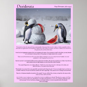 Desiderata Pingüinos Posters de la sandía de nieve