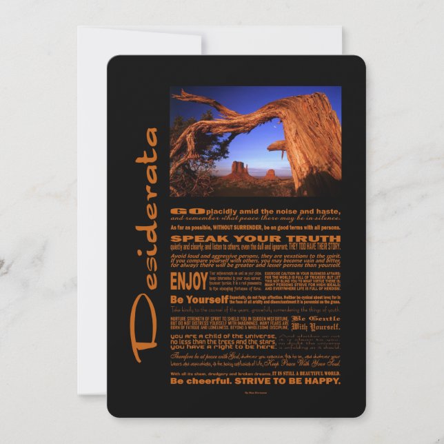 Desiderata Poem Monument Valley #1 (Anverso)
