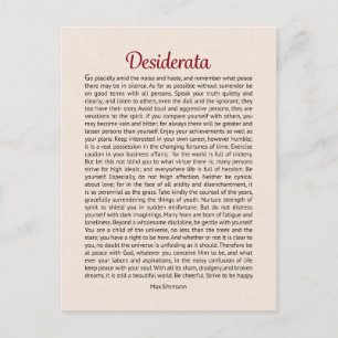 Desiderata Poema Postal Mini Arte